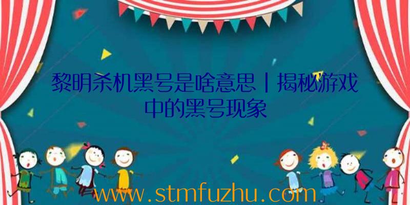 黎明杀机黑号是啥意思|揭秘游戏中的黑号现象